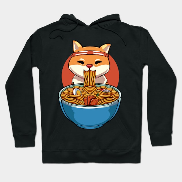 Kawaii Cute Shiba Inu Ramen Dog Japan Lover Gift Hoodie by Funnyawesomedesigns